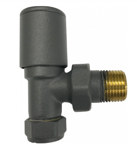 Anthracite Radiator Valve Angled 15mm (Pair)