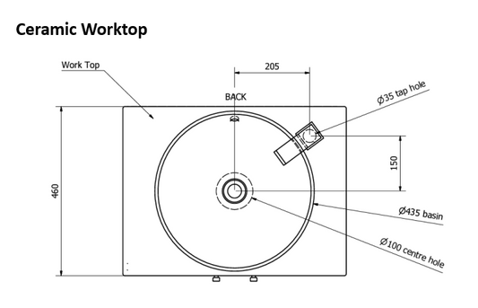 600mm Floor Standing 2-Drawer Unit with Ceramic Worktop &Sit-On Bowl
