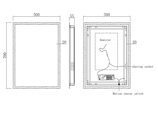 Manton 700x500mm LED Mirror