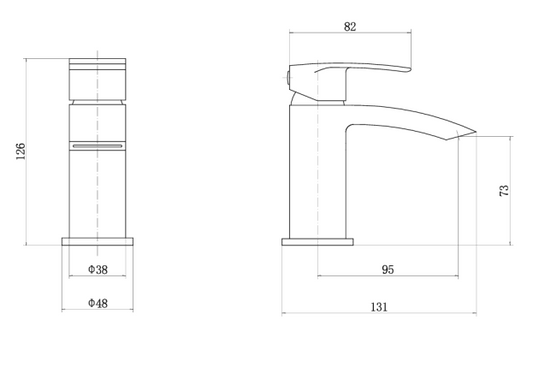 Nero Curve Mini Mono Basin Mixer Inc. Click Waste