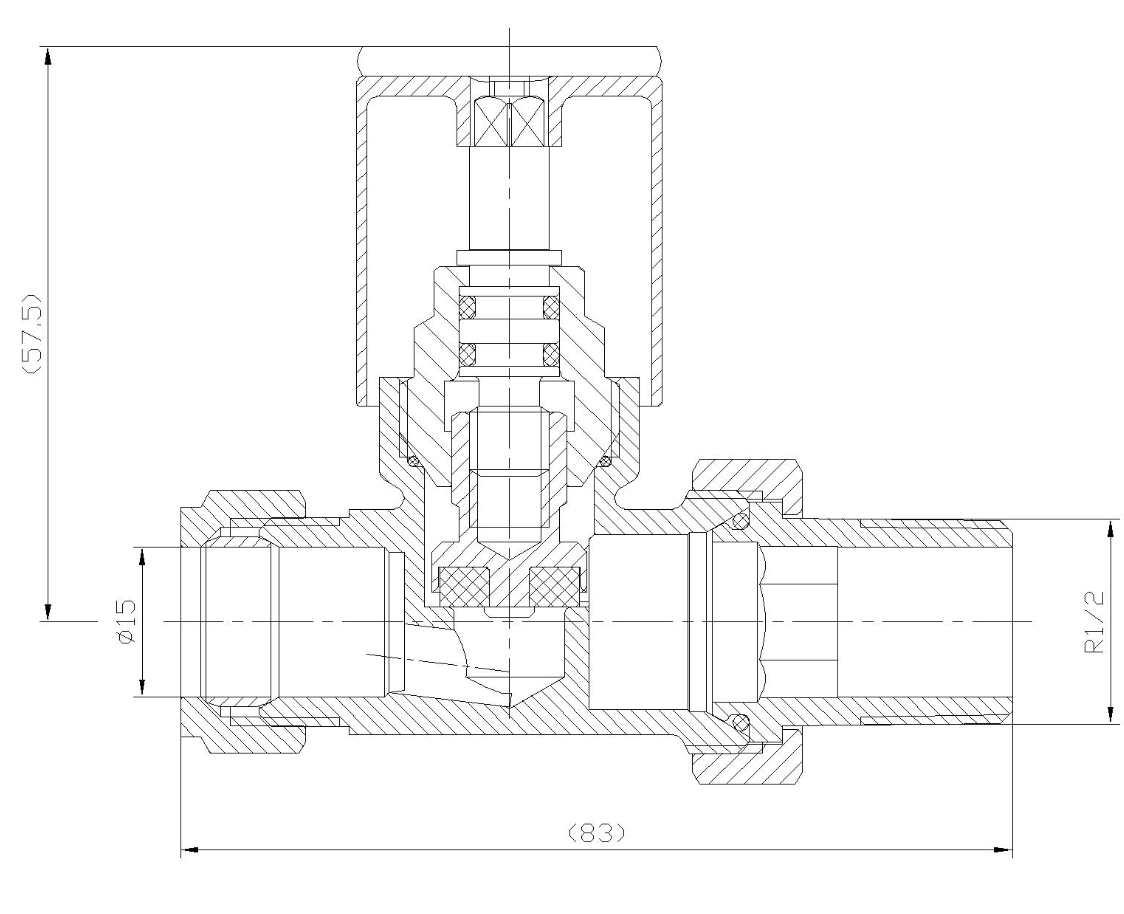Modern Valve Brass Straight(Pair)