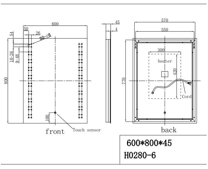 Millie 800×600 LED Mirror
