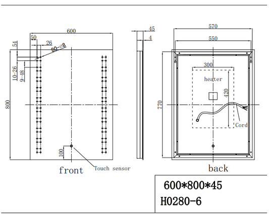 Millie 800×600 LED Mirror
