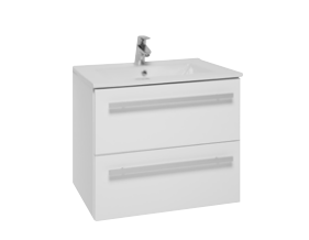600 mm Wall Mounted 2 Drawer Unit Inc. Ceramic Basin