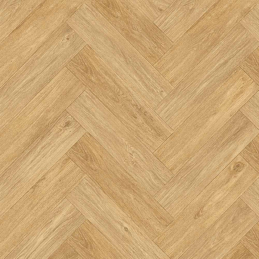HydroClick Amias Golden Oak Herringbone Laminate Flooring 1174x294mm Pk/6