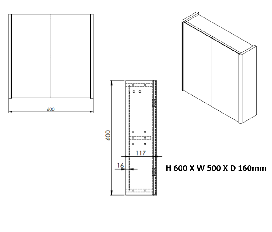 Options Premium Mirror Cabinet