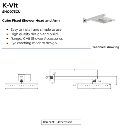 Pure Thermostatic Concealed Shower with Slide Rail Kit & Overhead Drencher
