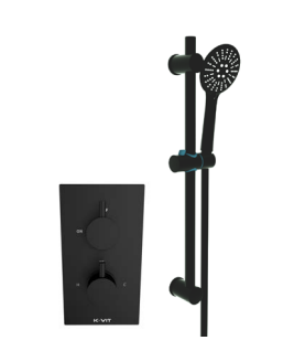 Nero Round Thermostatic Shower with Adjustable Slide Rail Kit