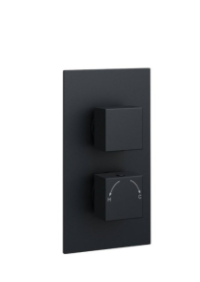 Nero Square Thermostatic Shower Valve with Fixed overhead drencher
