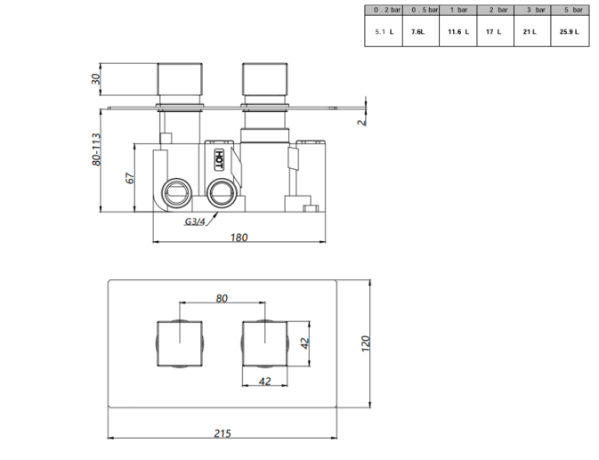 Nero Square Thermostatic Shower with Adjustable Slide Rail Kit & Fixed Overhead Drencher