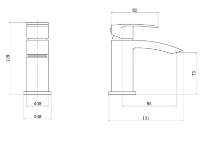 Nero Curve Mini Mono Basin Mixer Inc. Click Waste